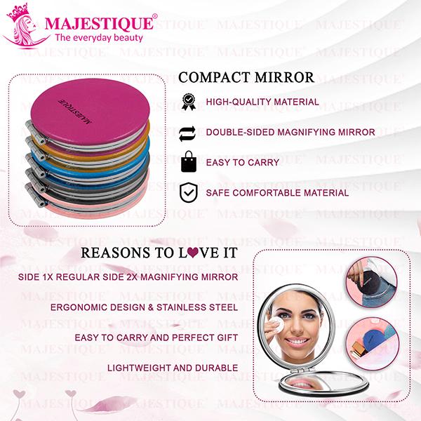 Majestique Pocket Makeup Mirror FC28 Mirror With Compact Size 1's - Mirror