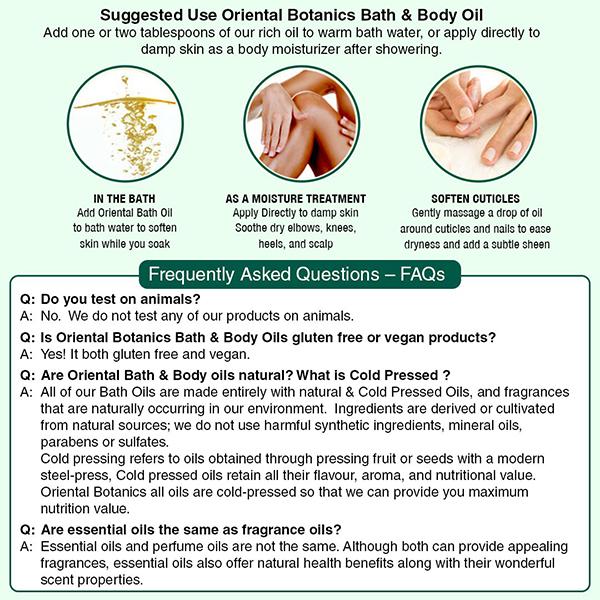 Oriental Botanics Bath & Body Oil - Green Tea & Basil 200 ml - Massage Oils
