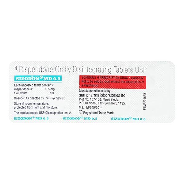 Netmeds | Sizodon MD 0.5mg Tablet 10'S