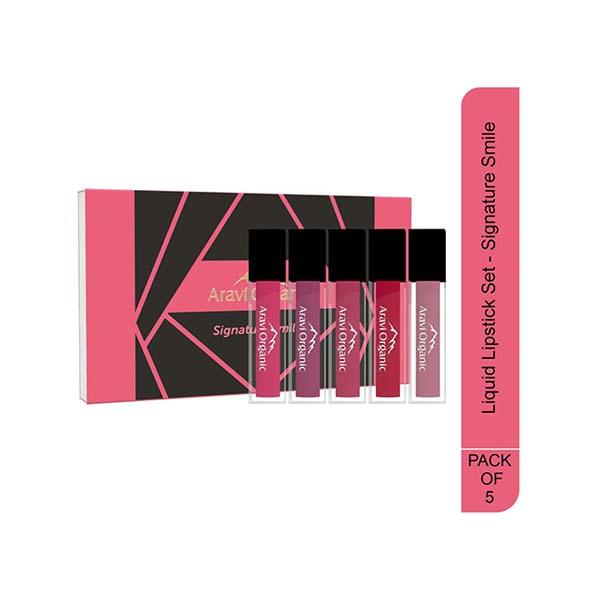 Netmeds | Aravi Organic Long Lasting Ultra Smooth Matte Liquid Lipstick - Signature Smile 7.5 ml
