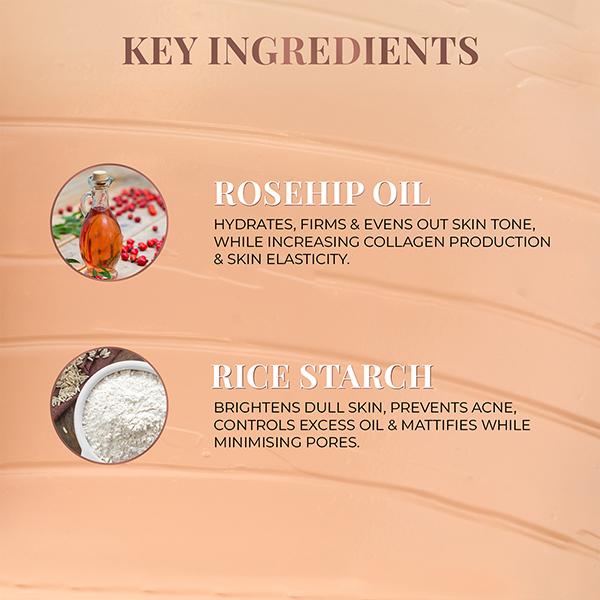 Just Herbs Serum Foundation Dewy Finish SPF 30 + Rosehip+ Rice Starch 04-Natural 20gm - Foundation