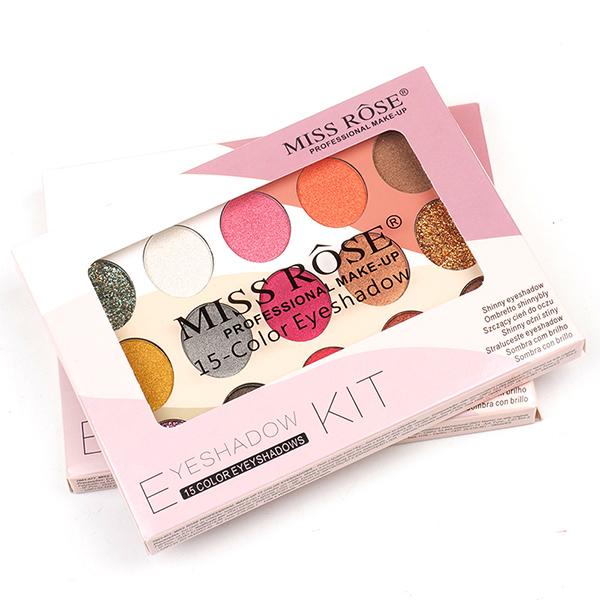 Miss Rose 15 Color Glitter Eyeshadow Palette 7001 - 077MT 02 15 gm - Face Palettes