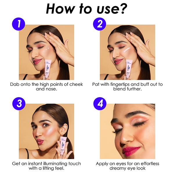 Blue Heaven Pop and Glow Cheek and Eyes Gel Bloom Highlighter, Rose Gold 12 ml - Highlighters & Illuminators