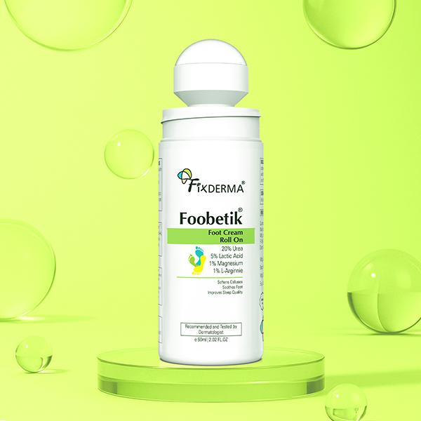Fixderma Foobetik Foot Roll On For Dry & Cracked Heels Helps Repair and Moisturise Cracked Heels 60 ml - Foot Creams & Lotions