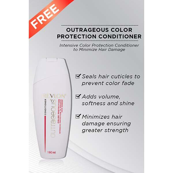 Revlon Top Speed Hair Color For Woman - Deep Mahogany Brown 50 with Outrageous Conditioner 270 ml - Crème