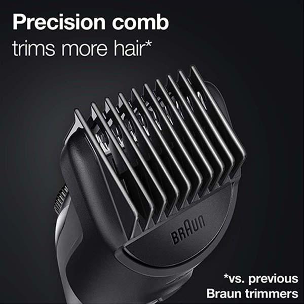 Braun Beard Trimmer 5, BT5360, Beard Trimmer for Men from Gillette, Hair Clipper, Lifetime Sharp Blades, 39 Length Settings Space Grey 450 gm - Trimmers