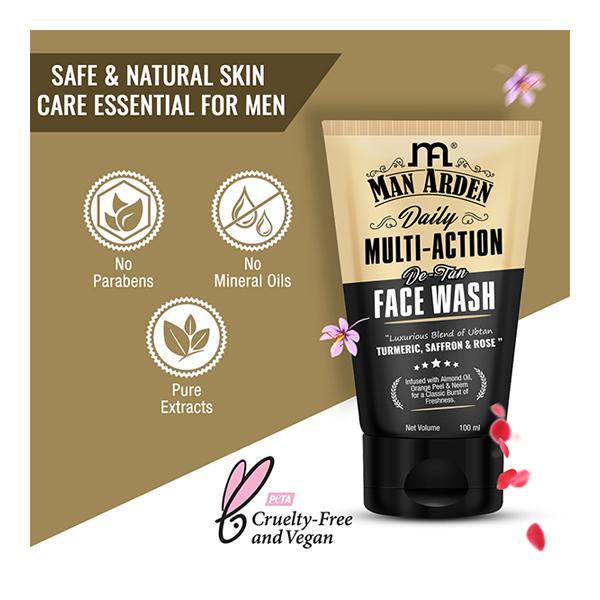 Man Arden Daily Multi-Action D Tan Face Wash 100 ml - Face Washes