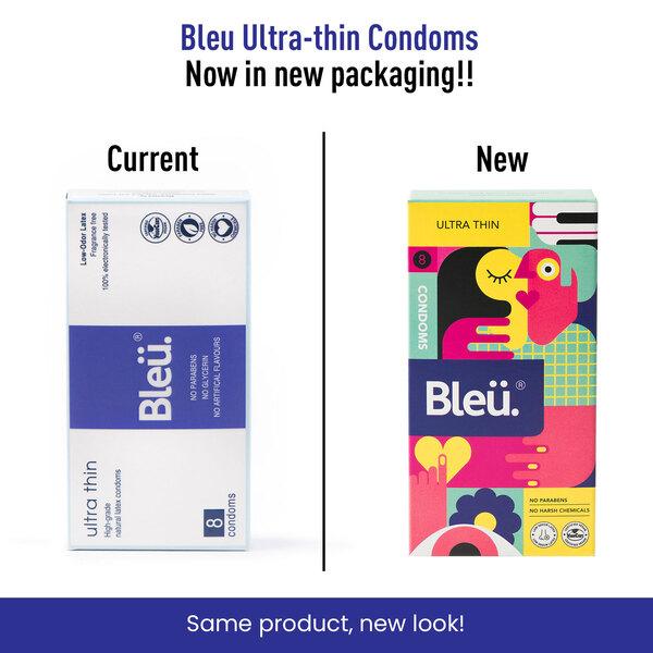 Bleu High Grade Natural Latex Ultra Thin Condoms (Pack of 2 X 8's) - Plain/Flavoured Condoms