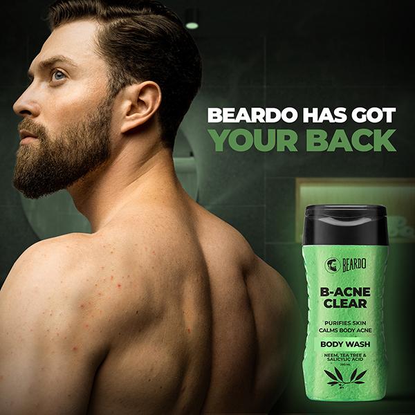 Beardo B Acne Clear Body Wash - Neem, Tea Tree & Salicylic Acid 200 ml - Shower Gels & Body Wash