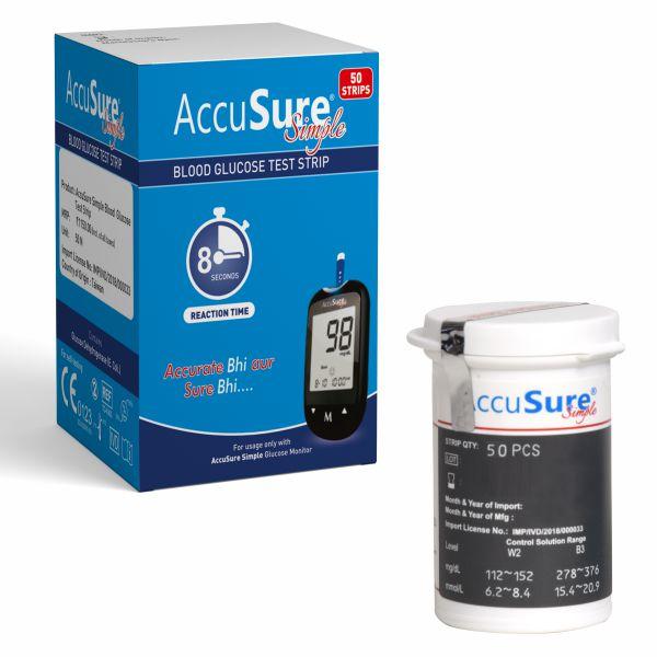 Netmeds | AccuSure Simple Gluco Test Strip 50's