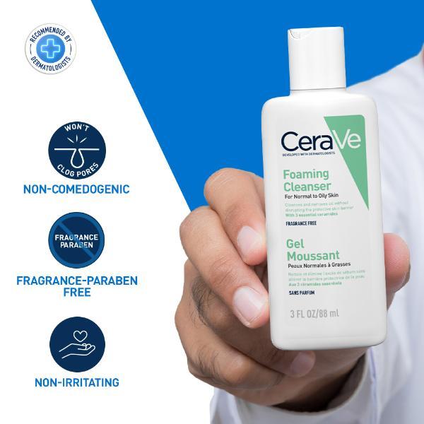 CeraVe Foaming Cleanser For Normal To Oily Skin 88 ml - Face Wash & Cleansers