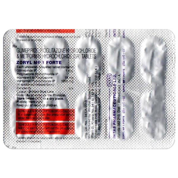 ZORYL MP 1 FORTE Tablet 10's - Diabetes-Ant