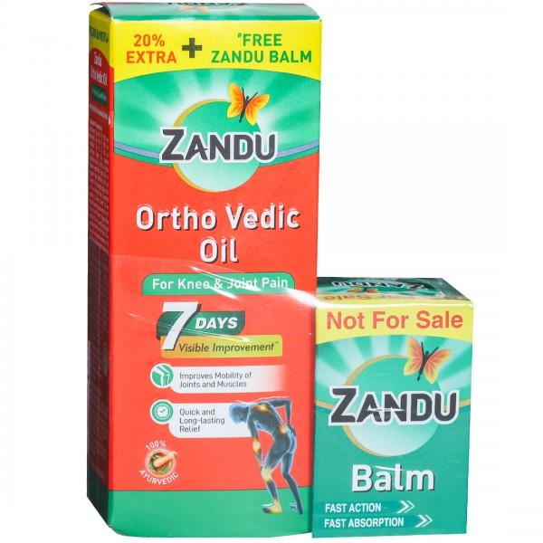 Netmeds | Zandu Ortho Vedic Oil (50ml + 10ml Free) 60 ml + Zandu Balm 8 ml