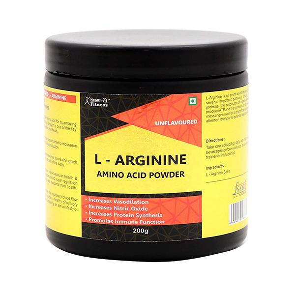 Netmeds | Healthvit Fitness L-Arginine Amino Acid Powder Muscle Building and Endurance 200 gm