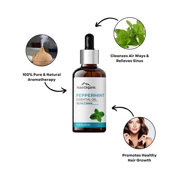 Aravi Organic Tea Tree and Peppermint Essential Oil 100% Pure Oil 30 ml - Essential Oils