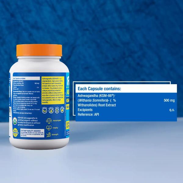 Fast&Up Ashwagandha (KSM-66) 500 mg Capsule 60's - Sexual Care