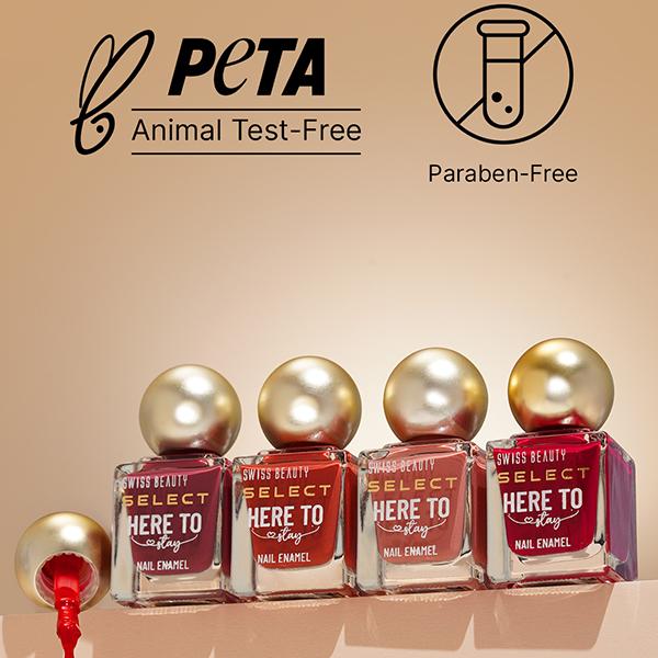 Swiss Beauty Select Here To Stay Nail Enamel With High Gloss Finish Chunky Gold 12 ml - Nail Polish