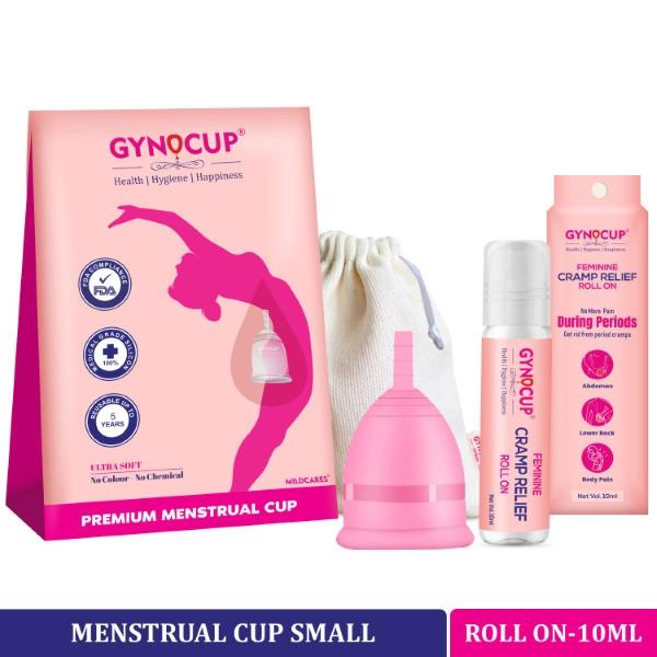 Netmeds | GynoCup Reusable Menstrual Cup - Small + Natural Intimate GynoWipe 10's