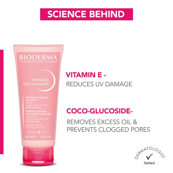 Bioderma Sensibio Gentle Soothing Micellar Cleansing Foaming Gel For Sensitive Skin 100 ml - Scrubs & Exfoliants
