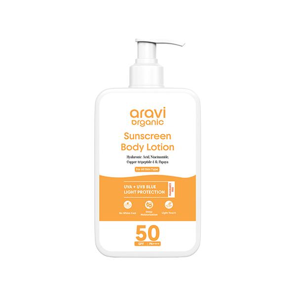 Netmeds | Aravi Organic Spf 50++++ Sunscreen Body Lotion For Naturally Nourish With Uva-B Protection 200 ml