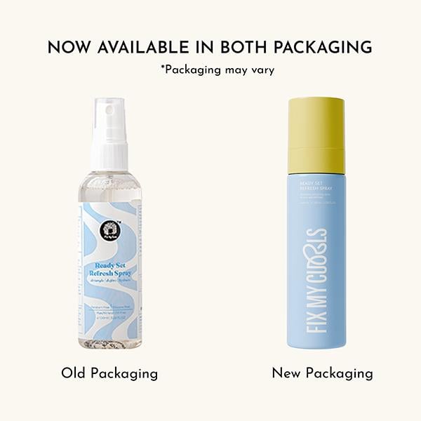 Fix My Curls Ready Set Refresh Spray for Wavy, Curly, Low-Density, Fine Hair Silicone Free and Alcohol Free 100 ml - Hair Sets & Kits