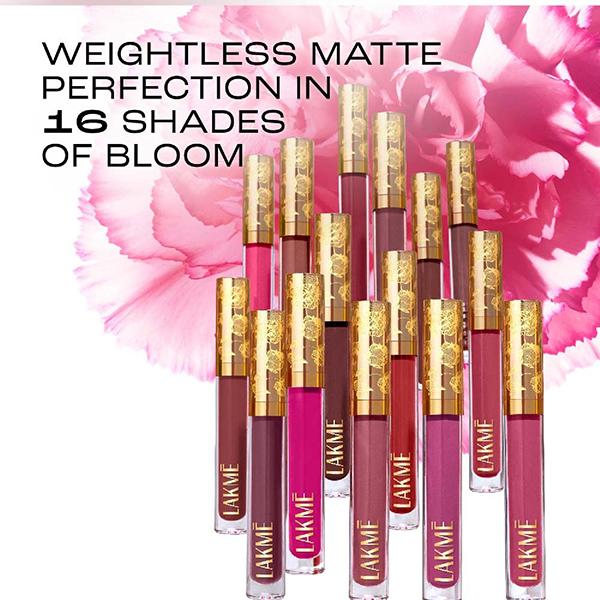 Lakme Rouge Bloom Matte Lip Liquid Carnation Craze 101 3.5 ml - Liquid Lipsticks