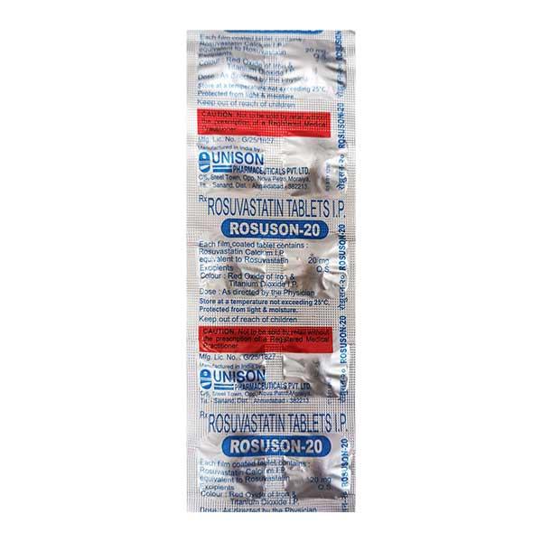 Rosuson 20mg Tablet 10'S - High Cholesterol-Dys
