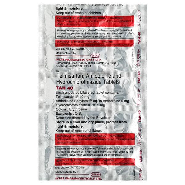 TAH 40mg Tablet 15's - Hypertension-Ana