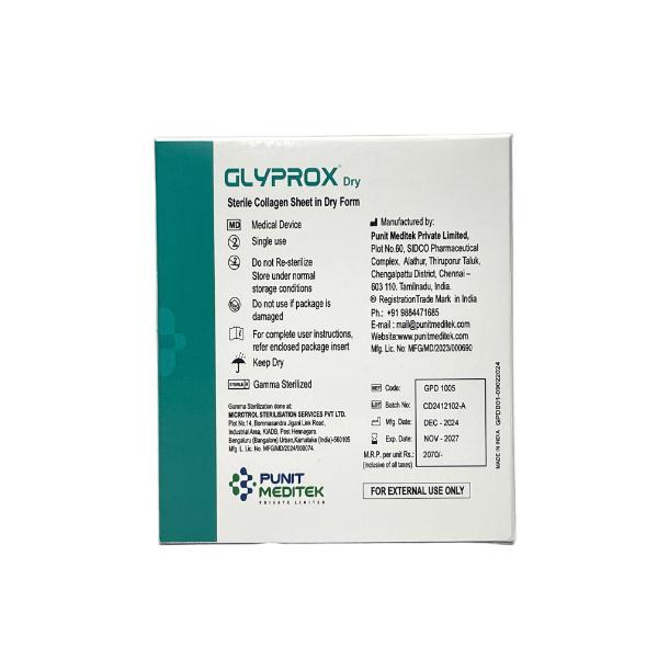 Glyprox Sterile Collagen Sheet in Dry Form (Pack of 15 x 30 cm 5's) - Cotton Wool & Swabs