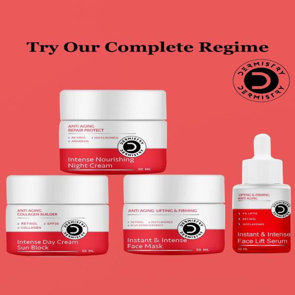 Dermistry Anti Aging Repair Protect Intense Nourishing Night Cream 50 ml + Lifting And Firming Anti Aging Instant Intense Face Lift Serum 30 ml - Face Serum