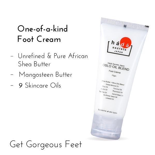 Hada Secrets Japan Oslo Oil Blend Foot Cream 75 gm - Foot Creams & Lotions