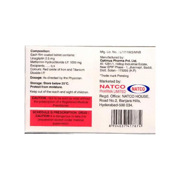 LINANAT M 2.5/1000 Tablet 10's - Diabetes-Ant