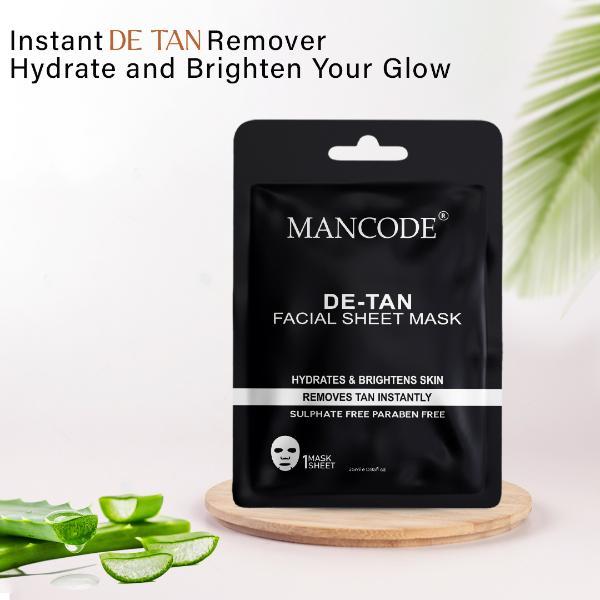 Mancode De-Tan Facial Sheet Mask For All Skin Types 25 gm - Face Mask