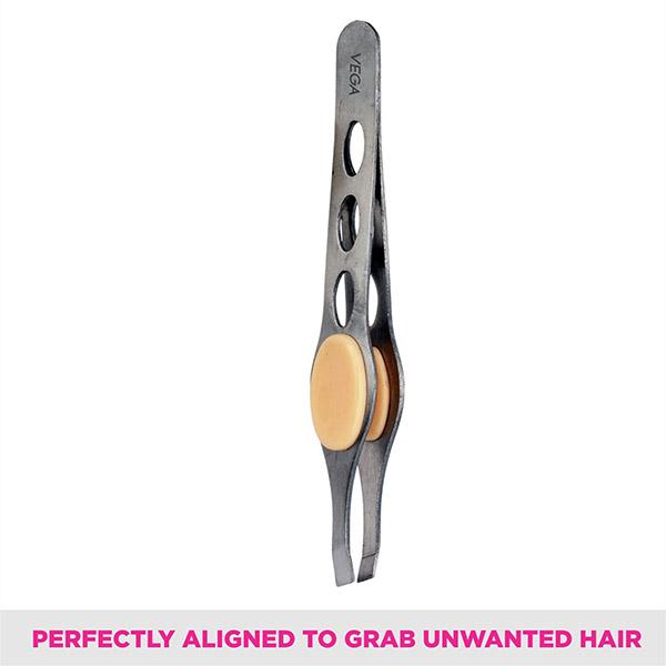 Vega Tweezer with Rubber Grip, Square Tip, 1 Piece (TW-04) 15 gm - Tweezers