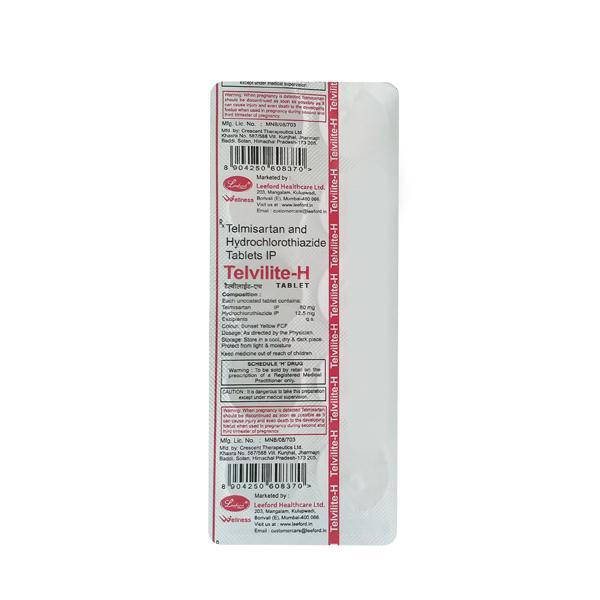 Telvilite H 80/12.5mg Tablet 10'S - Hypertension-Ang