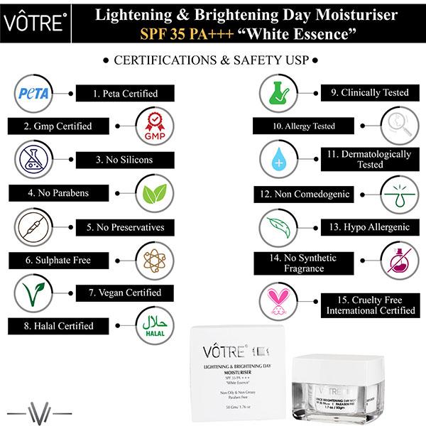 Votre White Essence Brightening SPF 35 PA++ Day Moisturiser 50 gm - Face Moisturizers