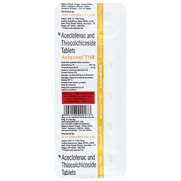ACLOZEST TH 8 Tablet 10's - Pain relief-Nsa