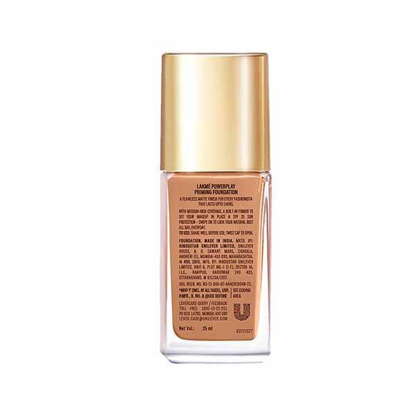 Lakme 9to5 Powerplay Priming Foundation, Built in Primer, SPF 20, Neutral Almond, 25 ml - Foundation