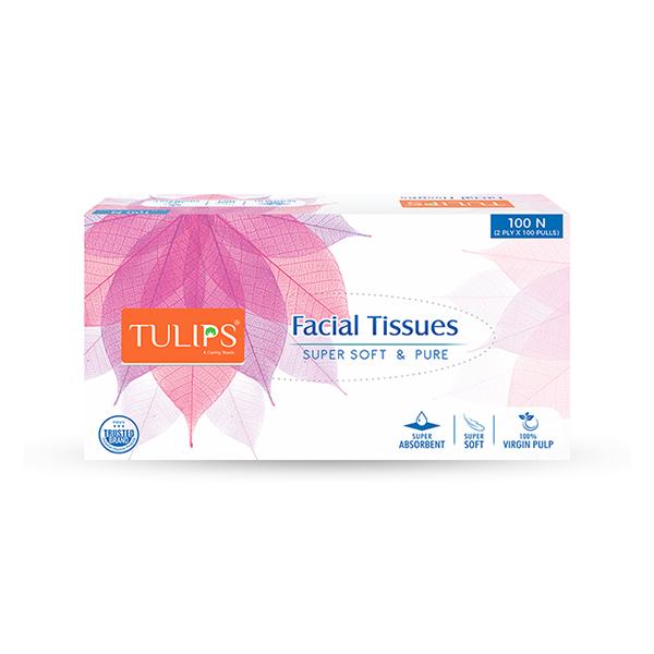 Netmeds | Tulips Facial Tissues 2ply x 100 Pulls 100's