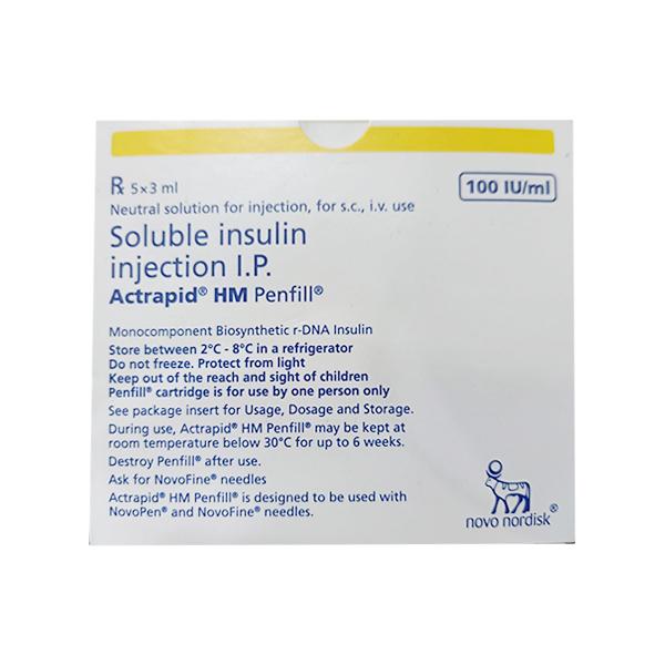 Actrapid HM Penfill Cartridge 1X3ml - Diabetes-Ins