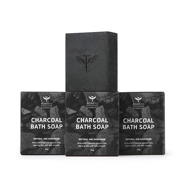 Netmeds | Bombay Shaving Company Natural and Handmade Bath Soap - Charcoal (Pack of 3 X 125 gm)