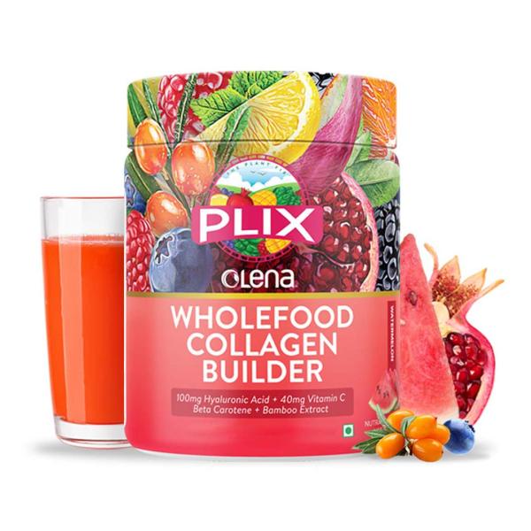 Plix Olena Wholefood Collagen Builder Powder - Watermelon 200 gm - Hair & Skin