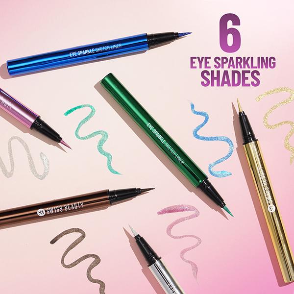 Swiss Beauty Eye Sparkle Sketch Liner - Sparkle Silver 0.6 gm - Eyeliners