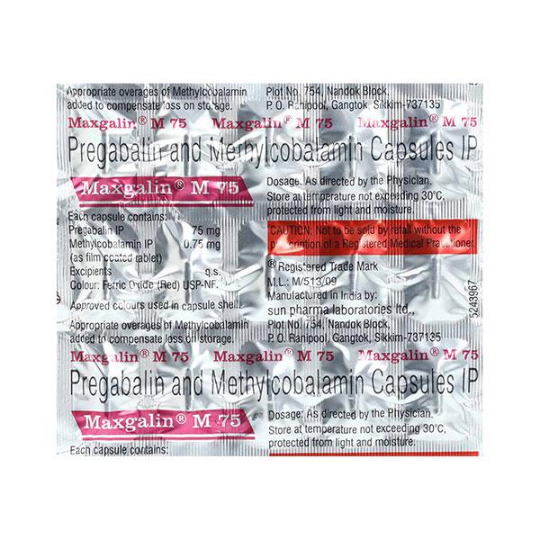 MAXGALIN M 75 Capsule 15's - Neuropathic Pain-Dru