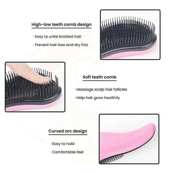 Majestique Curve Detangling Hair Brush for for All Hair Types Adults, and Kids - Multicolor 1's - Hair Brushes