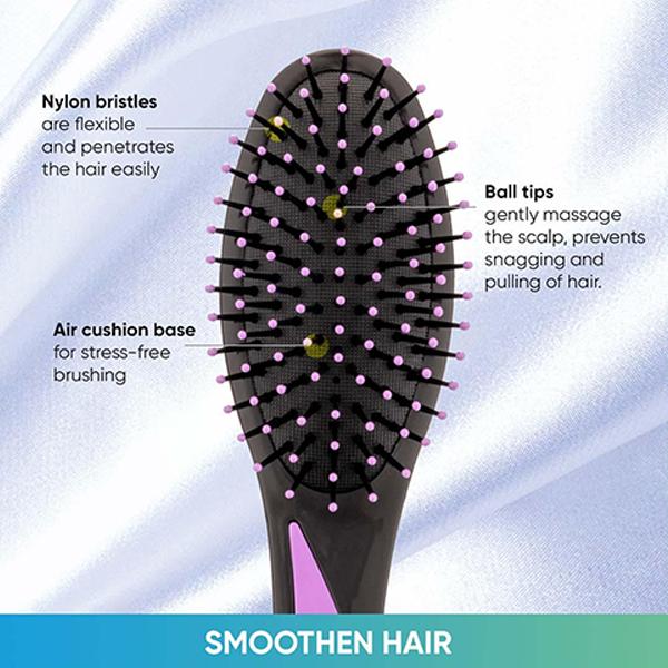 Vega Cushion Hair Brush for Men and Women for Straightening and Grooming (E33-CB) 83 gm - Hair Brushes
