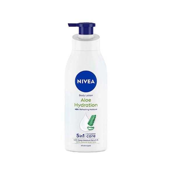 Netmeds | Nivea Body Lotion Aloe Hydration 5 In 1 Complete Care With Deep Moisture Serum All Skin Types 400 ml