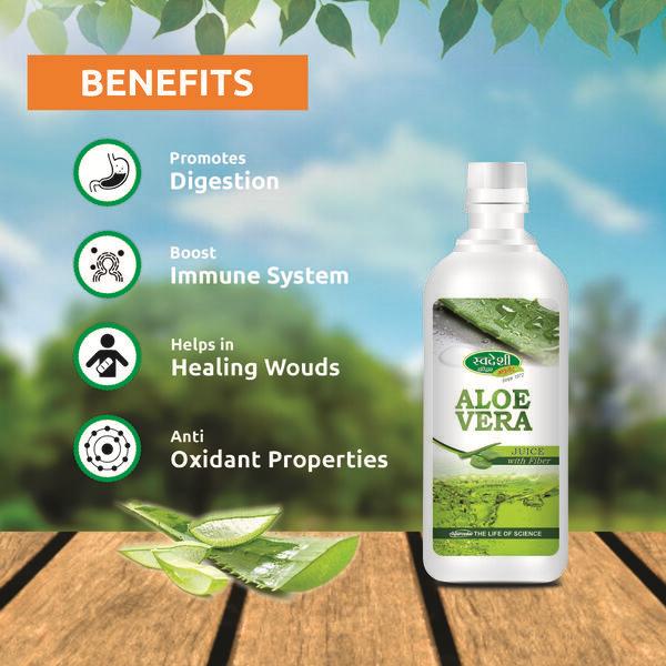 Swadeshi Aloevera Juice with Fiber 1000 ml - Diabetes Care (Ayush)