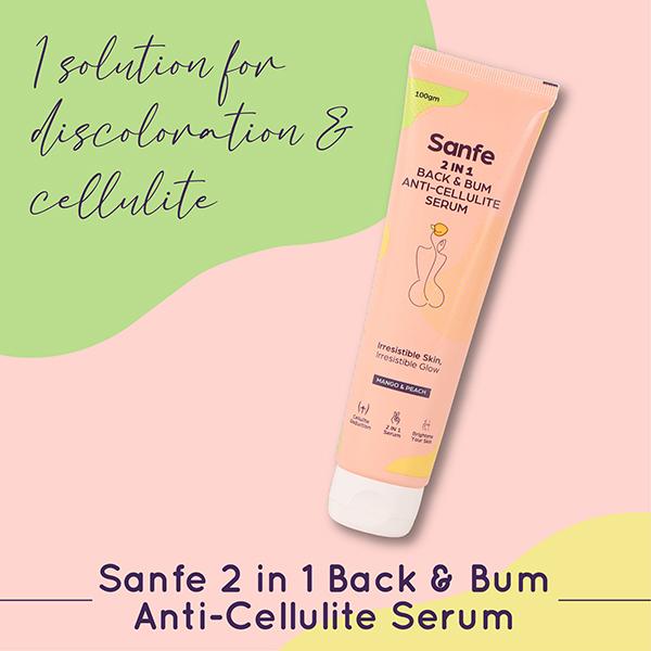 Sanfe Back & Bum Lightening Serum + AntiCellulite Cream 100 gm - Lotions & Creams