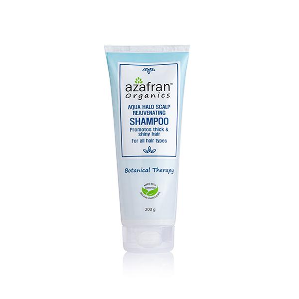 Netmeds | Azafran Organics Aqua Halo Scalp Rejuvenating Shampoo Promotes Thick & Shiny Hair For All Hair Types 200gm